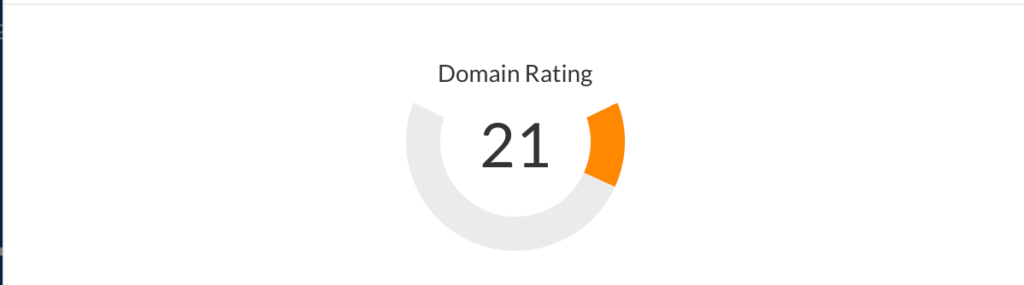 domain rating of the website from ahrefs 