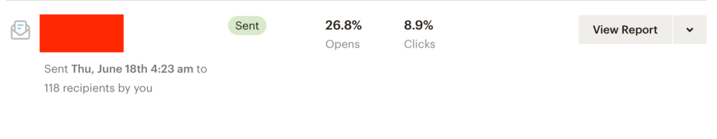 here are the metrics after my first email campaign. 